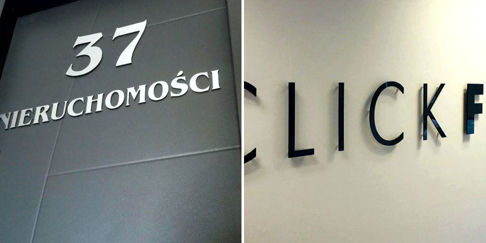 Napisy z Dibondu, napisy z aluminiowych płyt kompozytowych Napisy z Dibondu, napisy z aluminiowych płyt kompozytowych